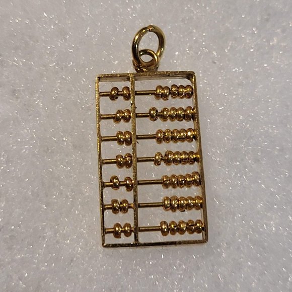 14K Gold Abacus Pendant - Picture 8 of 9